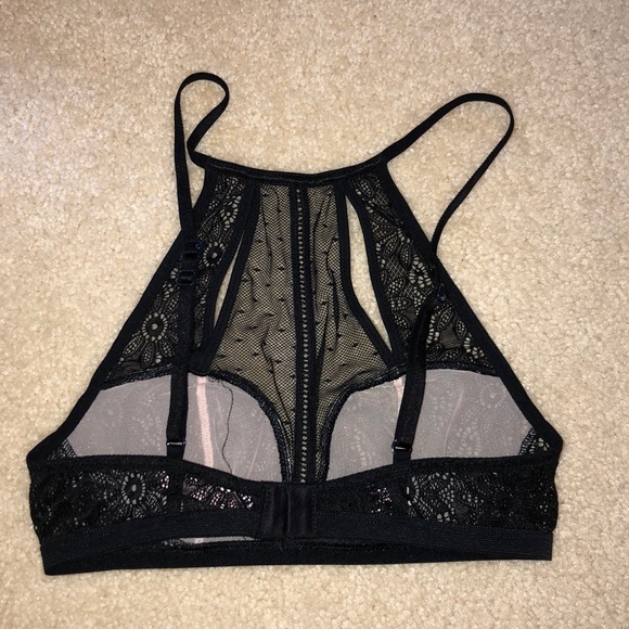 Victoria Secret Black And Tan Floral Lace Bralette - Picture 3 of 4